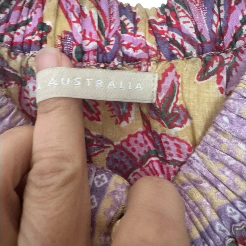 Lola Australia Pacific Boho Belted Midi Dress Size L - Picture 7 of 15
